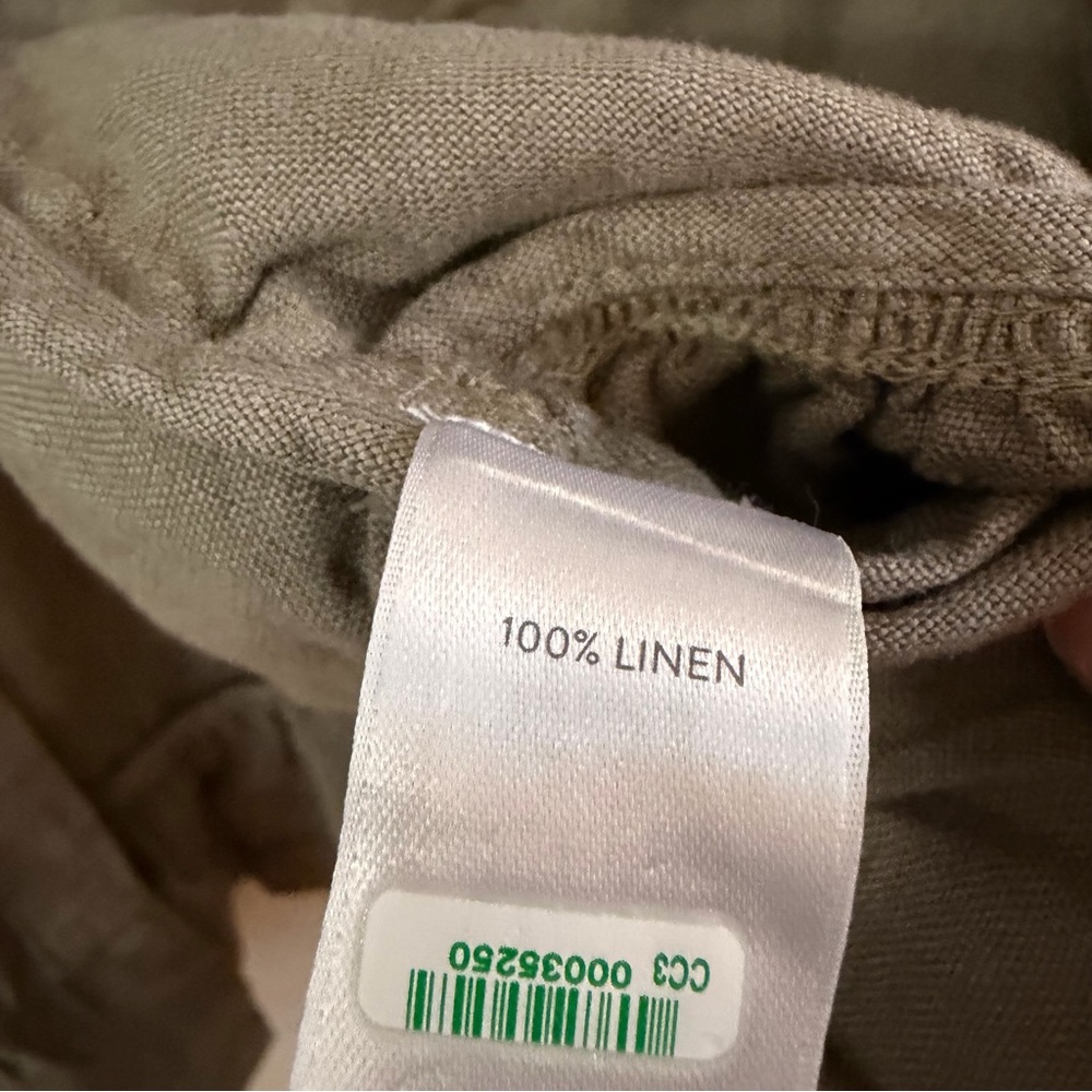J Jill linen open ruffle hem greenish gray jacket - Picture 7 of 8